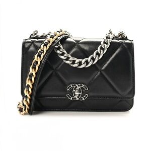 CHANEL
Lambskin Quilted Chanel 19 Wallet On Chain WOC Black